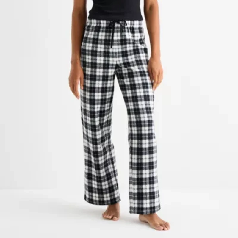 Jaclyn Black & White Buffalo Womens Fleece Matching Family Pajama Pants