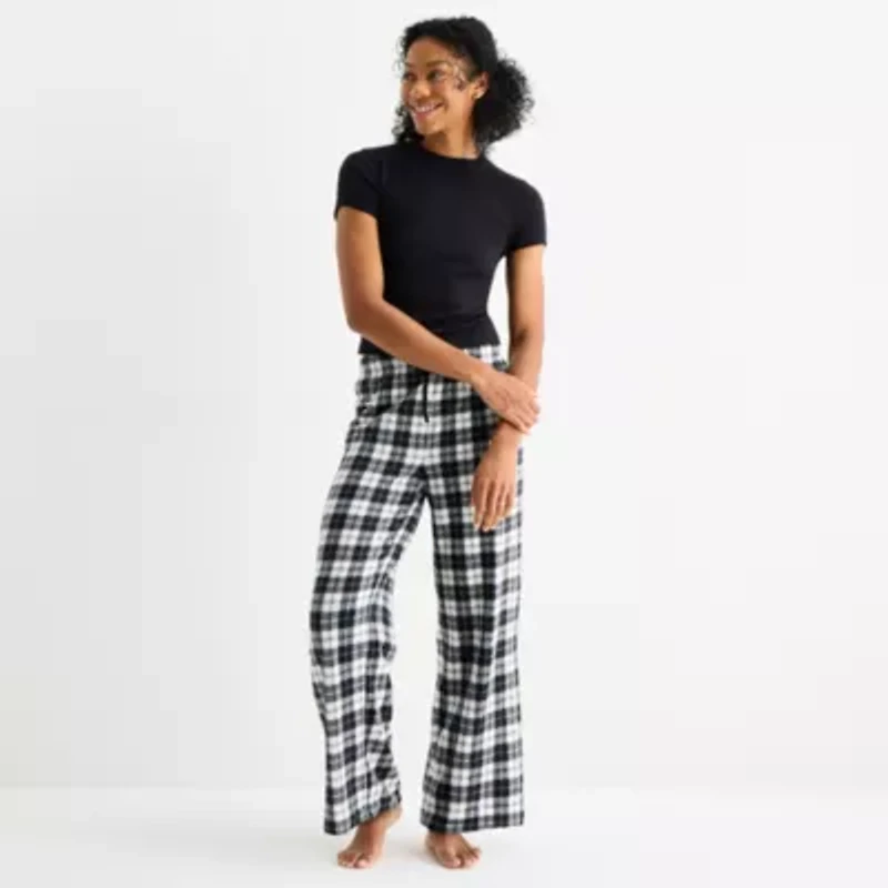 Jaclyn Black & White Buffalo Womens Fleece Matching Family Pajama Pants