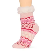 Muk Luks Eyelash Chenille Cabin Womens 1 Pair Slipper Socks
