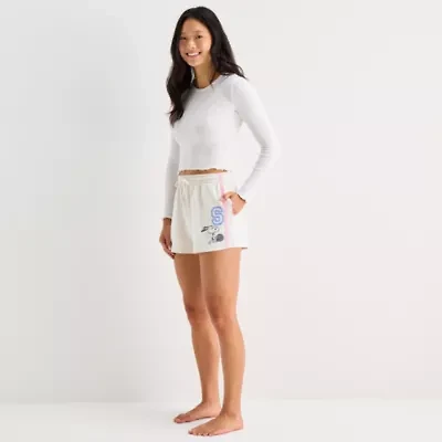 Snoopy Fleece Short Juniors Womens Pull-On