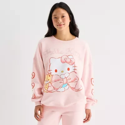 Grayson Threads, The Label Hello Kitty  Crew Sweatshirt Womens Neck Long Sleeve Juniors