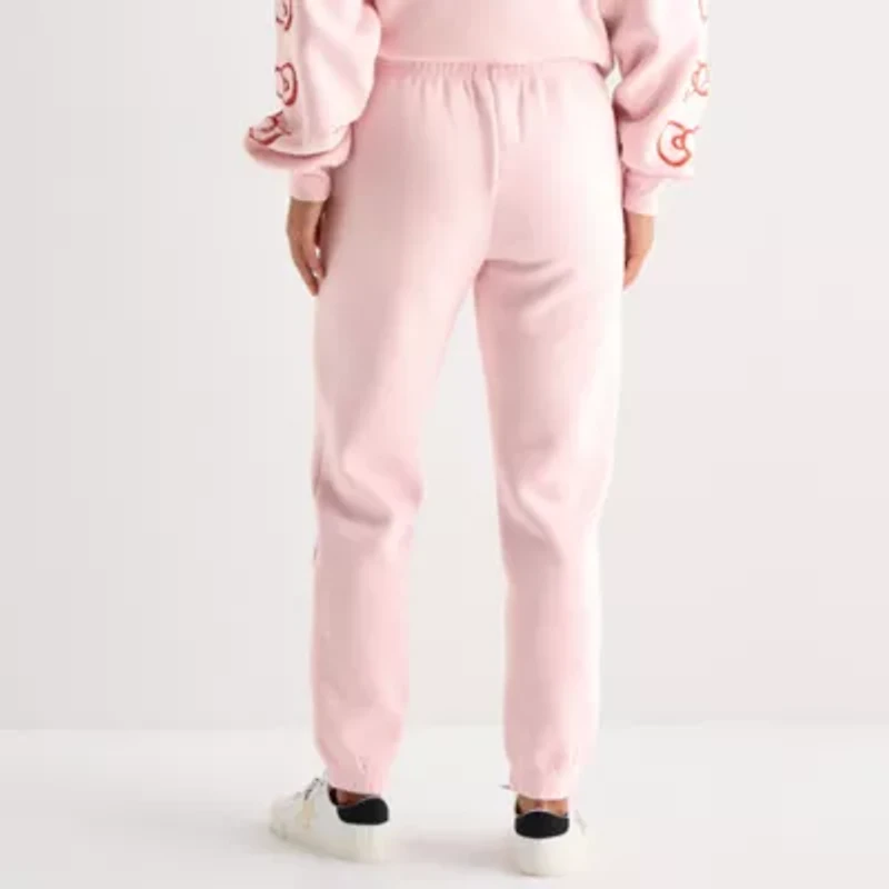Grayson Threads, The Label Womens Drawstring Waist Cuffed Mid Rise Hello Kitty Juniors Fleece Sweatpant