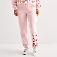 Grayson Threads, The Label Womens Drawstring Waist Cuffed Mid Rise Hello Kitty Juniors Fleece Sweatpant