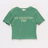 Grayson Threads, The Label No Leftovers Club Baby Tee Womens Crew Neck Short Sleeve Fitted Juniors Graphic T-Shirt