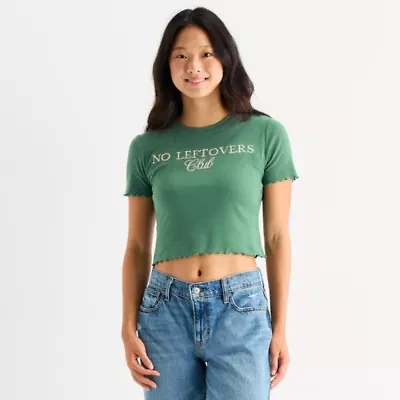 Grayson Threads, The Label No Leftovers Club Baby Tee Womens Crew Neck Short Sleeve Fitted Juniors Graphic T-Shirt