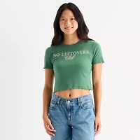 Grayson Threads, The Label No Leftovers Club Baby Tee Womens Crew Neck Short Sleeve Fitted Juniors Graphic T-Shirt
