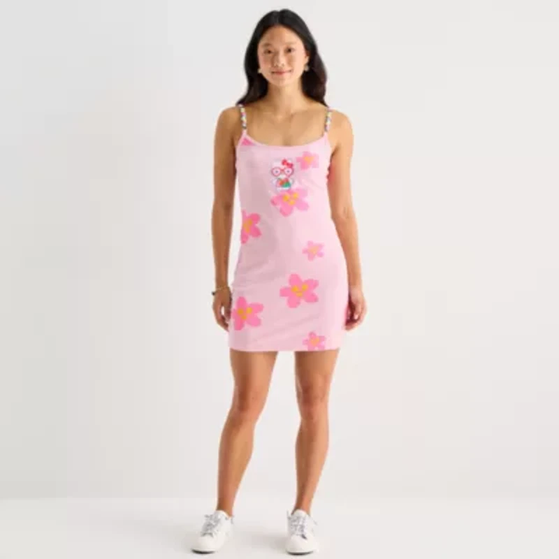 Womens Sleeveless Hello Kitty Juniors Bodycon Dress