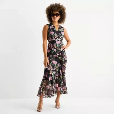 Danny & Nicole Womens Sleeveless Floral Maxi Dress