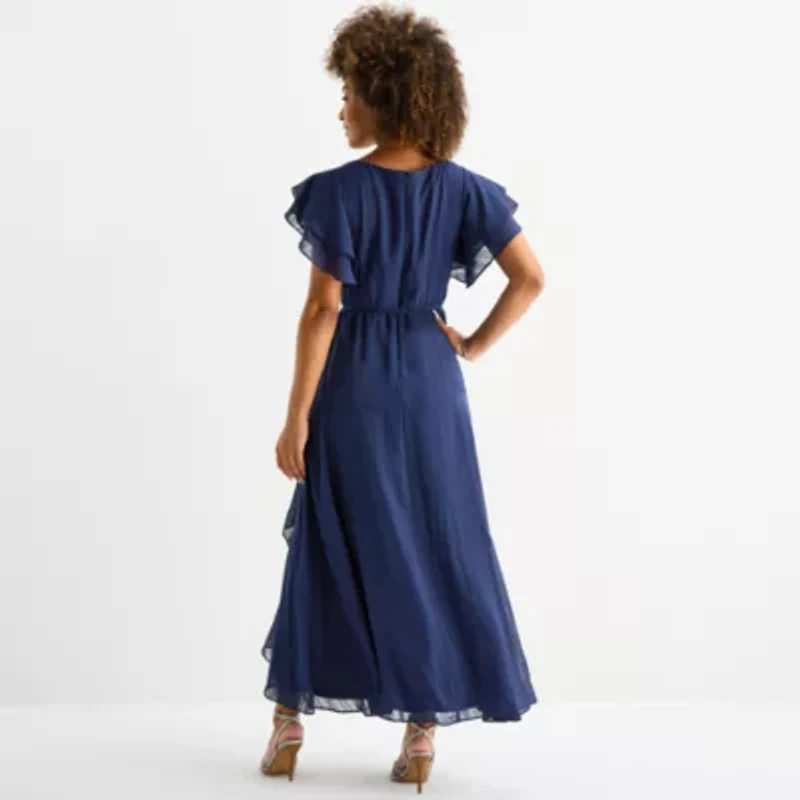 Danny & Nicole Womens Short Sleeve Maxi Dress