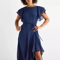 Danny & Nicole Womens Short Sleeve Maxi Dress