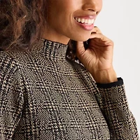 Danny & Nicole Womens Long Sleeve Plaid Midi Sweater Dress