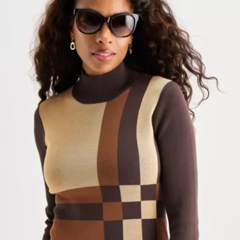 Danny & Nicole Womens Long Sleeve Sweater Dress