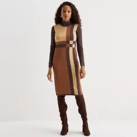 Danny & Nicole Womens Long Sleeve Sweater Dress