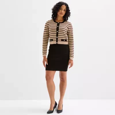 Melonie T Womens Sleeveless Striped Sweater Dress