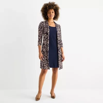 Connected Apparel Womens Paisley Jacket Dress