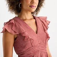 Danny & Nicole Womens Sleeveless Dots Fit + Flare Dress