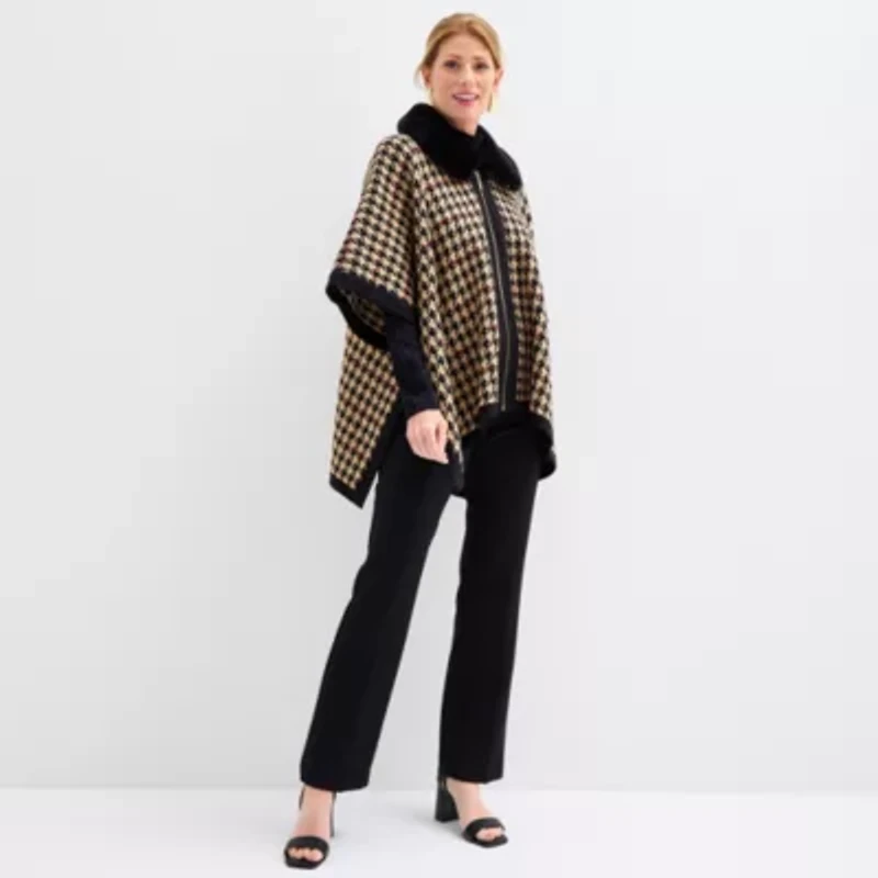 Black Label by Evan-Picone Womens Elbow Sleeve Zipper Cardigan