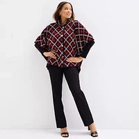 Black Label by Evan-Picone Womens 3/4 Sleeve Button Cardigan