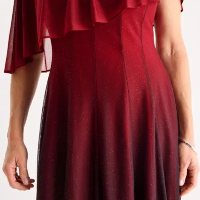 Danny & Nicole Womens Short Sleeve Ombre Fit + Flare Dress