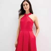 Melonie T Womens Sleeveless Fit + Flare Dress