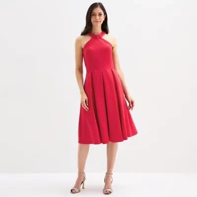 Melonie T Womens Sleeveless Fit + Flare Dress