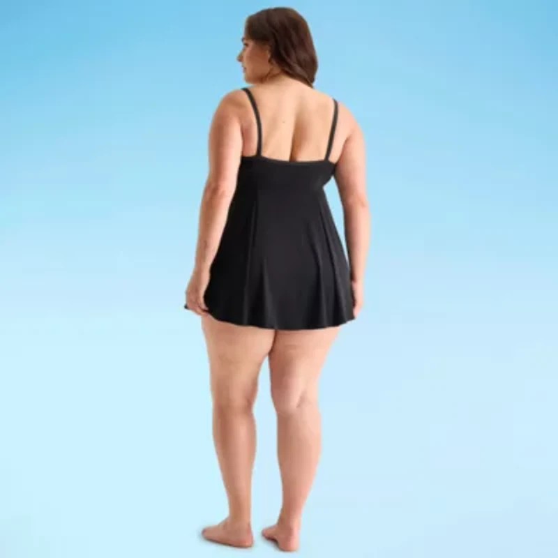 Sonnet Shores Womens Plus Swim Dress
