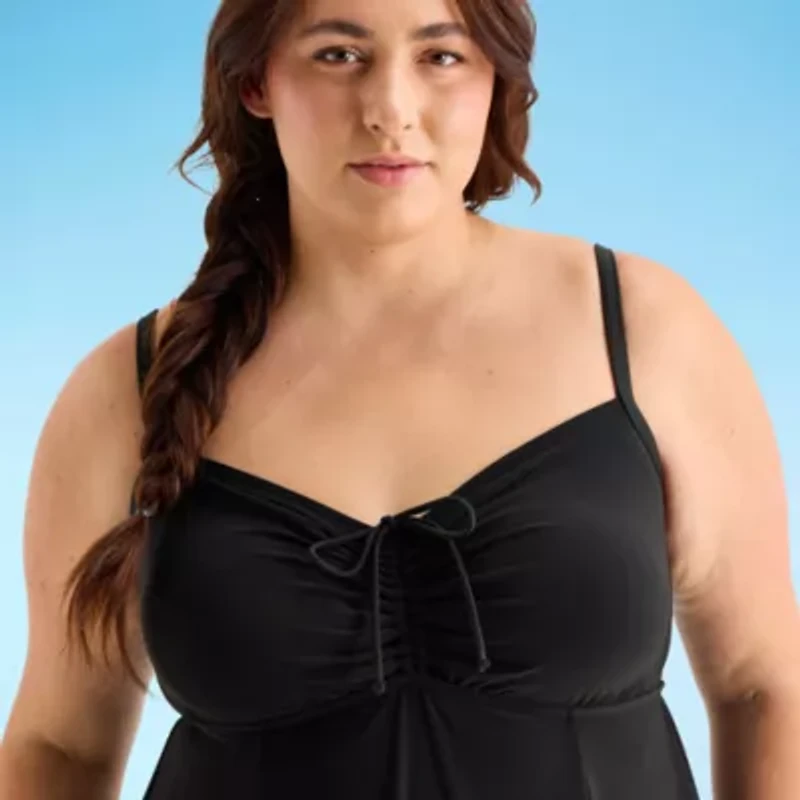 Sonnet Shores Womens Plus Swim Dress