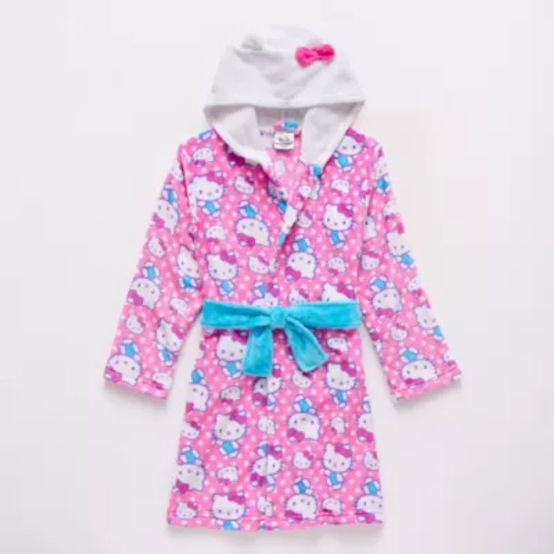 Girls Fleece Long Sleeve Knee Length Hello Kitty Robe