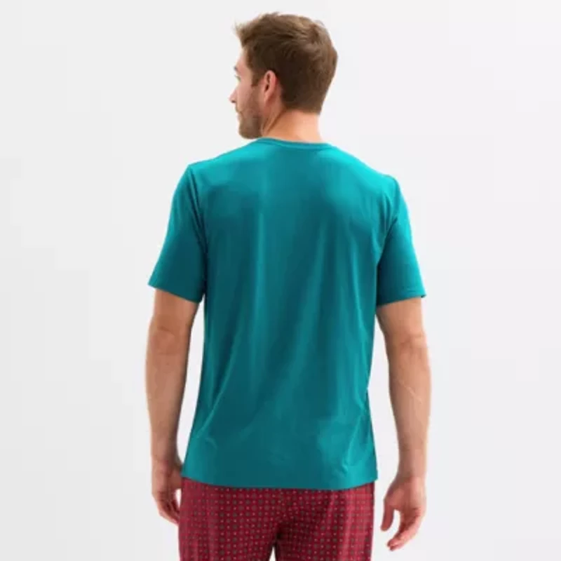 Stafford Mens Crew Neck Short Sleeve Pajama Top