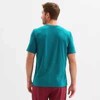 Stafford Mens Crew Neck Short Sleeve Pajama Top