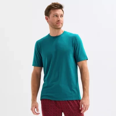 Stafford Mens Crew Neck Short Sleeve Pajama Top