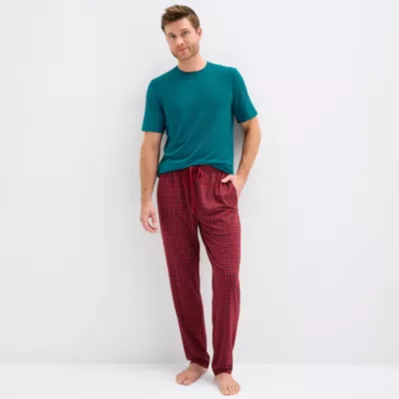 Stafford Mens Crew Neck Short Sleeve Pajama Top