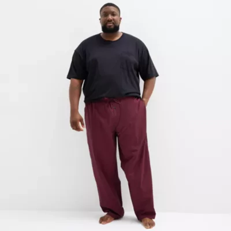 St. John's Bay Mens Big and Tall Poplin Pajama Pants