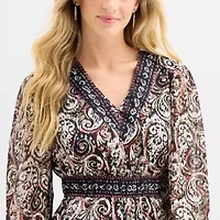 Frye and Co. Womens Long Sleeve Floral Maxi Dress