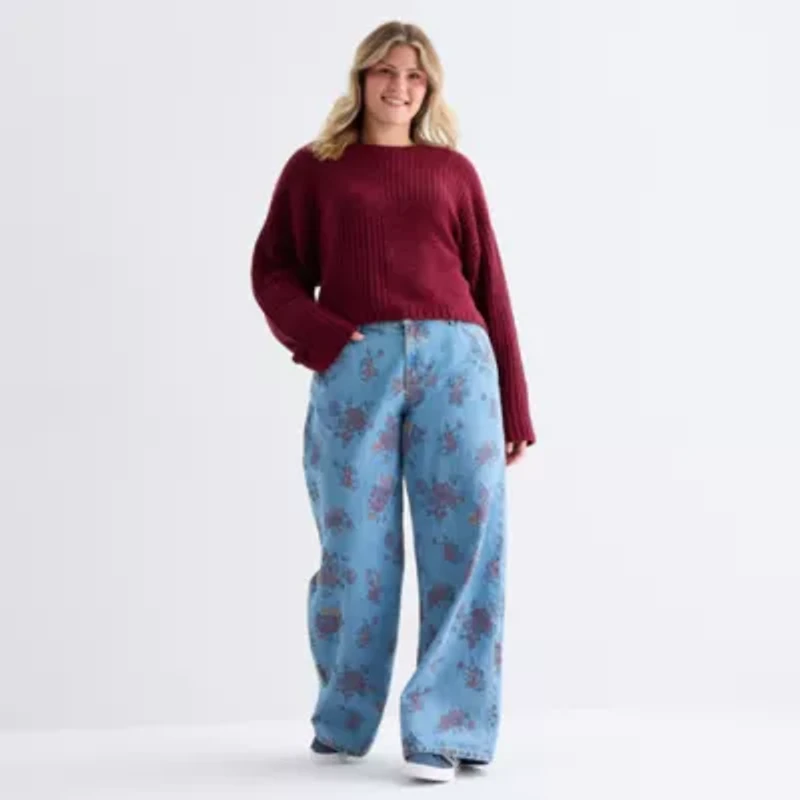 Arizona Womens Juniors Plus Low Rise Baggy Fit Jean