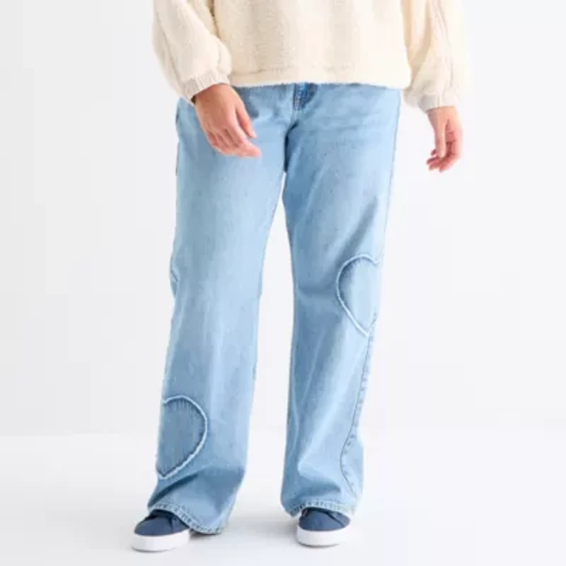 Arizona Womens Juniors Plus Low Rise Straight Leg Jean