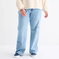 Arizona Womens Juniors Plus Low Rise Straight Leg Jean