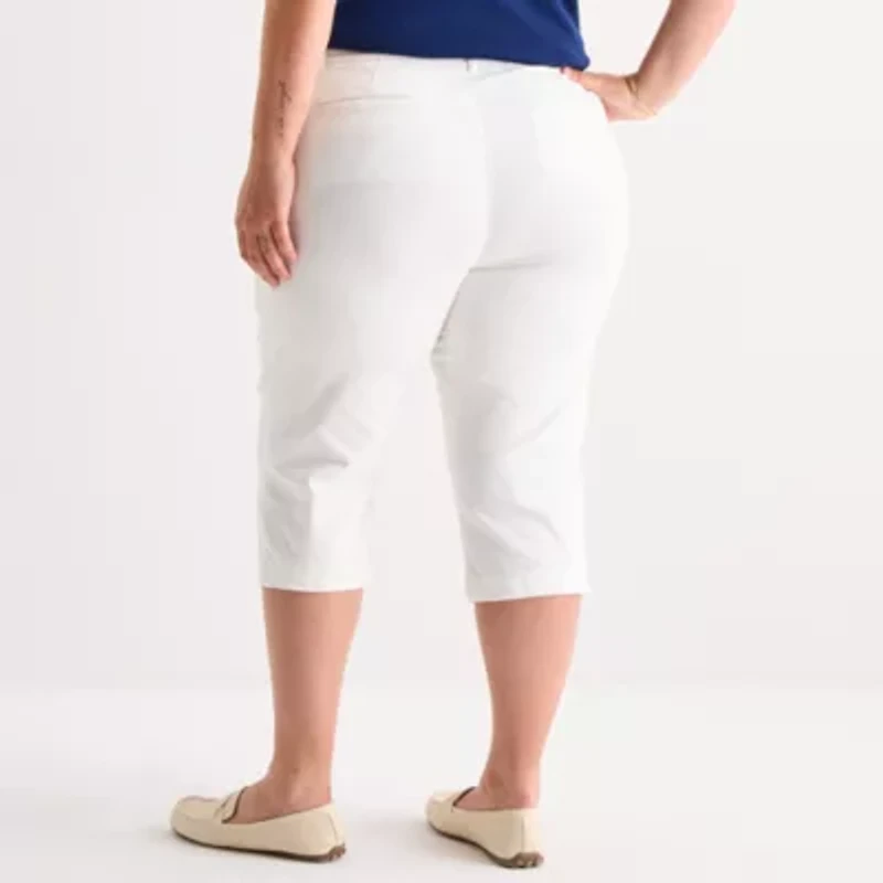 St. John's Bay Womens Plus Mid Rise Capri Pant
