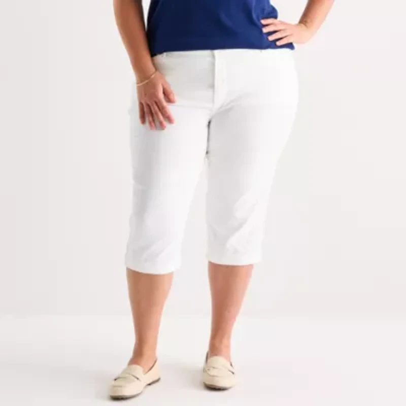 St. John's Bay Womens Plus Mid Rise Capri Pant