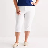 St. John's Bay Womens Plus Mid Rise Capri Pant