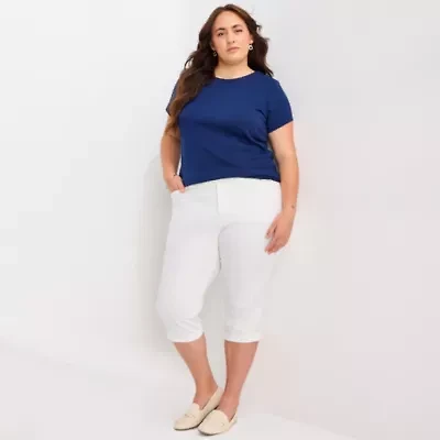 St. John's Bay Womens Plus Mid Rise Capri Pant