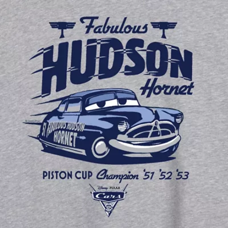 Disney Cars Doc Hudson Tee Womens Crew Neck Short Sleeve Oversized Juniors Graphic T-Shirt