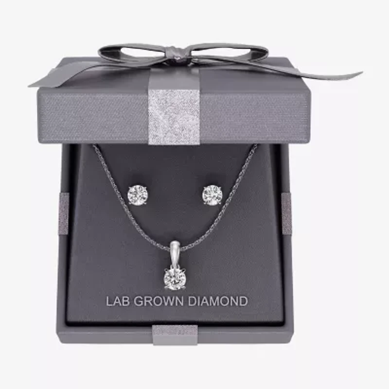 G, Si1-Si2 Womens 2 CT. Lab Grown White Diamond Sterling Silver 2-pc. Jewelry Set
