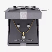 G, Si1-Si2 Womens 2 CT. Lab Grown White Diamond 14K Gold Over Silver 2-pc. Jewelry Set