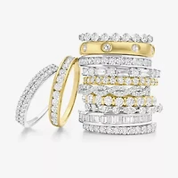 (G-H / Si2-I1) Womens 1/3 CT. T.W. Lab Grown White Diamond 10K Gold Delicate Wedding Band