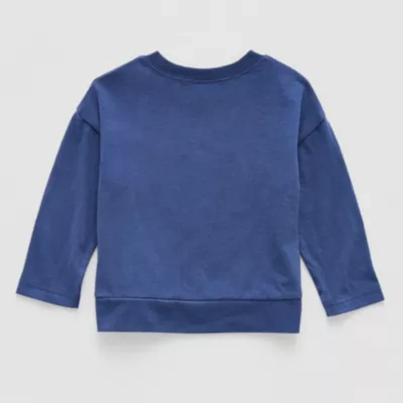 Okie Dokie Baby Boys Round Neck Long Sleeve Regular Fit Graphic T-Shirt
