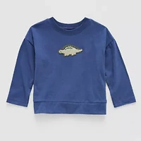 Okie Dokie Baby Boys Round Neck Long Sleeve Regular Fit Graphic T-Shirt