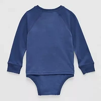 Okie Dokie Toddler Boys Hidden Access Opening Adaptive Crew Neck 3/4 Sleeve Bodysuit