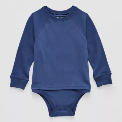 Okie Dokie Toddler Boys Hidden Access Opening Adaptive Crew Neck 3/4 Sleeve Bodysuit