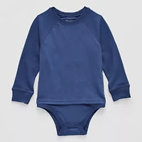 Okie Dokie Toddler Boys Hidden Access Opening Adaptive Crew Neck 3/4 Sleeve Bodysuit